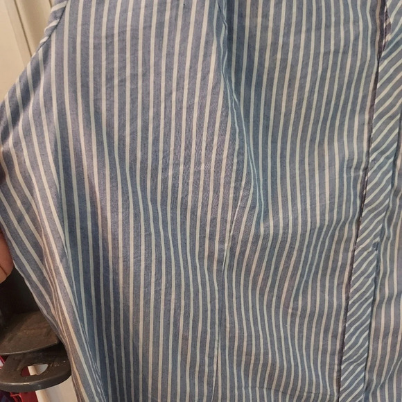 Lane Bryant Striped Embellished Collar Button Up Long Sleeve Blouse in Size 24 - Picture 8 of 11